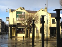 Kate Daly's Pub proved to be a beacon of shelter in the storm. (Here's a photo of it between yesterday's hail storms.)